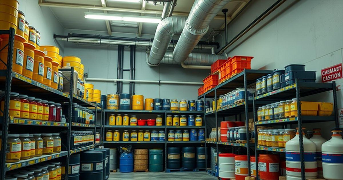 Como garantir o armazenamento seguro de produtos qu&iacute;micos e inflam&aacute;veis